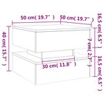 vidaXL Table basse avec lumières LED chêne marron 50x50x40 cm