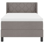 Lit à ressorts vidaXL avec matelas taupe 100x200 cm en tissu