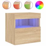 vidaXL Meubles TV muraux lumières LED 2 Pièces chêne sonoma 40x30x40 cm