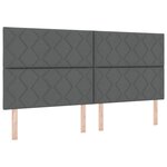Lit Box Spring vidaXL avec Matelas Gris Foncé 200x200 cm Tissu