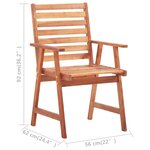 vidaXL Ensemble à manger de jardin 7 Pièces Bois d'acacia solide