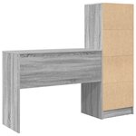 vidaXL Bureau avec rangement Gris Sonoma en bois reconstitué
