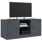 vidaXL Meuble TV anthracite 99x39x44 cm acier