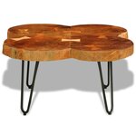 vidaXL Table basse 35 cm 4 troncs Bois