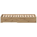 Lits avec tiroirs vidaXL Chêne artisan 180x200 cm Bois d'ingénierie