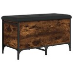 vidaXL Banc de rangement chêne fumé 82x42x45 cm Bois d'ingénierie