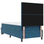 vidaXL Lit à Ressorts avec Matelas & Banc Bleu Foncé 100x200 cm Velours