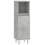 vidaXL Ensemble d'armoires de salle de bain 3 Pièces gris béton