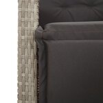 vidaXL Ensemble à manger de jardin et coussins 7 Pièces gris clair rotin