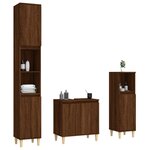 vidaXL Ensemble de meubles de salle de bain 3 Pièces Chêne marron