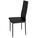Lot de 6 chaises siège de salon cuisine salle à manger design carré élégant noir 08_0000171