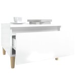 vidaXL Table d'appoint Blanc brillant 50x46x35 cm Bois d'ingénierie