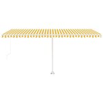 vidaXL Auvent manuel rétractable sur pied 500x300 cm Jaune/Blanc