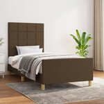 vidaXL Cadre de lit sans matelas marron foncé 100x200 cm tissu