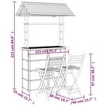 vidaXL Mobilier de bar 3 Pièces Bambou