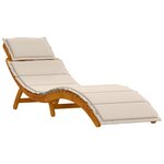 Chaises longues vidaXL avec coussins 2 Pièces crème en bois d'acacia résistant