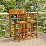 vidaXL Ensemble de bar de balcon 3 Pièces Bois d'acacia massif