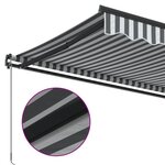 vidaXL Auvent manuel rétractable anthracite et blanc 600x350 cm