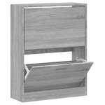 vidaXL Armoire à chaussures Sonoma gris 63x24x81 cm Bois d'ingénierie
