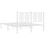 vidaXL Cadre de lit métal avec tête de lit blanc 135x190 cm