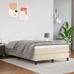 vidaXL Sommier à ressorts de lit Crème 120x200 cm Similicuir