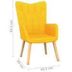 vidaXL Chaise de relaxation avec tabouret Jaune moutarde Tissu