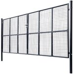 vidaXL Portail en maille de jardin Acier galvanisé 400 x 200 cm Gris