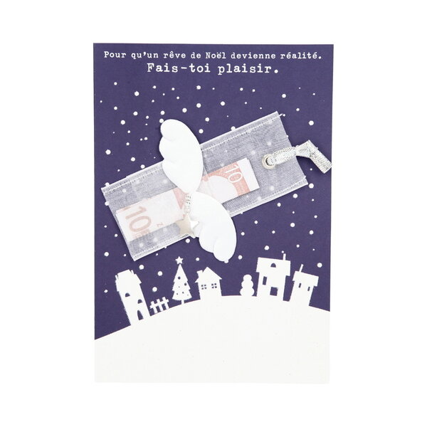 Carte de voeux - a étrennes - joyeux noël - ailes d'ange fais-toi plaisir