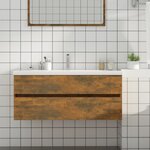 vidaXL Armoire de lavabo Chêne fumé 100x38 5x45 cm Bois d'ingénierie