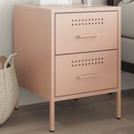vidaXL Table de chevet rose 36x39x50 5 cm acier