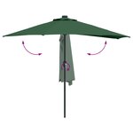 vidaXL Parasol de Jardin Demi avec Poteau en Aluminium Vert 294 cm