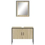 vidaXL Ensemble d'armoires de salle de bain 2 Pièces chêne sonoma