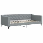 vidaXL Lit de jour avec lit gigogne gris clair 90x200 cm tissu