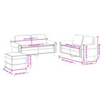 vidaXL Ensemble de canapés 3 Pièces avec coussins Crème Similicuir