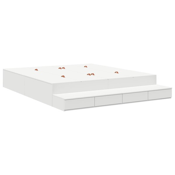 vidaXL Cadre de lit de rangement Blanc 180x200 cm