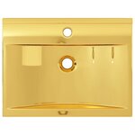 vidaXL Lavabo avec trop-plein 60x46x16 cm Céramique Doré