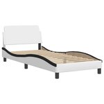vidaXL Cadre de lit avec LED sans matelas blanc et noir 90x190 cm