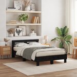 vidaXL Cadre de Lit Solide Chêne Noir Bois Massif 120 x 200 cm Durable