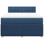 vidaXL Sommier à lattes de lit avec matelas Bleu 160x200 cm Tissu