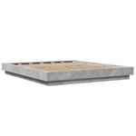 vidaXL Cadre de lit avec lumières LED gris béton 160x200 cm