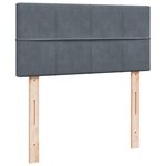 vidaXL Sommier à lattes de lit avec matelas gris foncé simple velours
