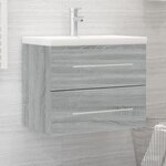 vidaXL Meuble lavabo avec bassin intégré Sonoma gris Bois d'ingénierie