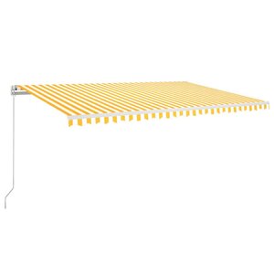 vidaXL Auvent manuel rétractable 500x350 cm Jaune et blanc