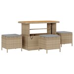 Ensemble de canapé de jardin de 13 pièces avec coussins beige poly rotin acacia