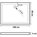 vidaXL Receveur de douche avec picots Blanc 80x100x4 cm ABS