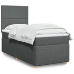 vidaXL Sommier à lattes de lit et matelas Gris foncé 90x190 cm Tissu