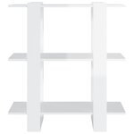vidaXL Bibliothèque/Séparateur de pièce Blanc brillant 80x30x87 cm