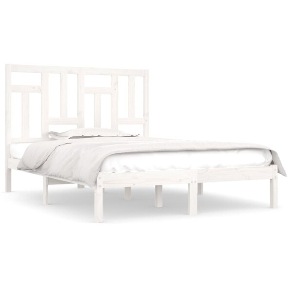vidaXL Cadre de lit sans matelas blanc 150x200 cm bois de pin massif