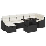 vidaXL Ensemble de canapés jardin 8 pièces avec coussins Rattan poly noir