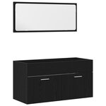vidaXL Ensemble de meubles de salle de bain 4 pièces Chêne Noir Bois Technique